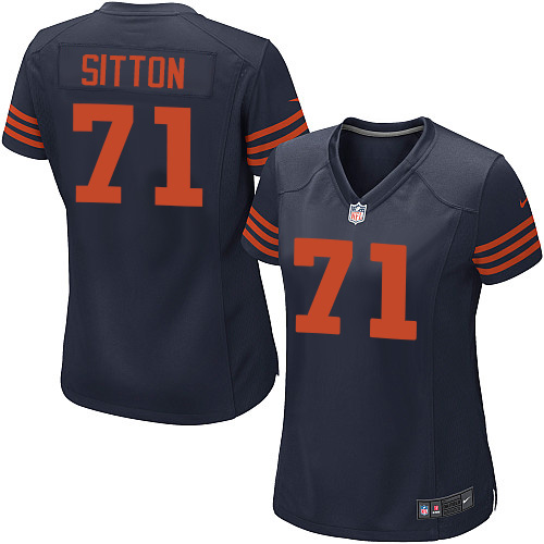 Women's Game Josh Sitton Nike Jersey Navy Blue Alternate - #71 1940s Throwback NFL Chicago Bears